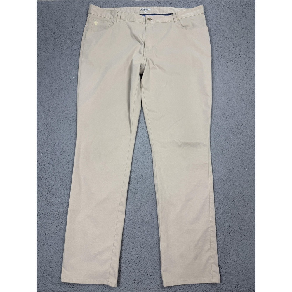 Peter‎ Millar EB66 Pants Mens 42x33 Beige Performance Five Pocket Golf Chino